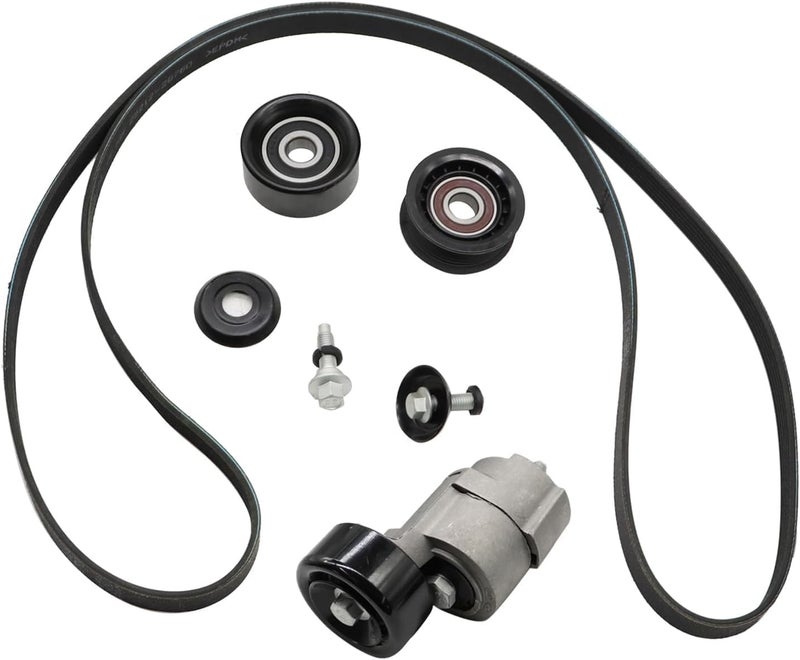 Jecoupoon Store Belt Tensioner and Idler Pulley V-Ribbed Belt Kit Compatible with Forte 10-13 Optima 11-16 Santa Fe 10-12 Sonata 11-14 Tucson 11-13 2.0L 2.4L 2010-2016 2528125000 252122G760 - Image 4